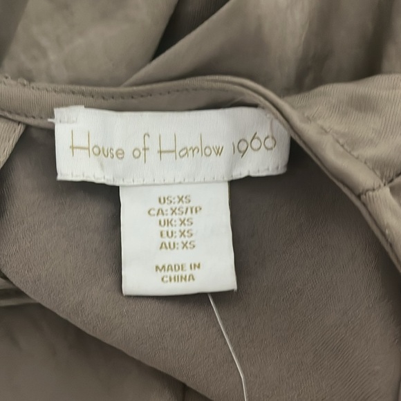 Revolve x House of Harlow 1960 Ruched Satin Dress - Taupe - Picture 8 of 9